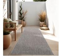 Paco Home Tapis Extérieur Balcon Terrasse Tapis Cuisine Uni Motif Moucheté Gris 80x150 cm