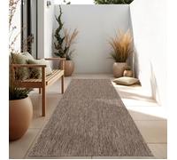 Paco Home Tapis Extérieur Balcon Terrasse Tapis Cuisine Uni Motif Moucheté Marron 60x100 cm