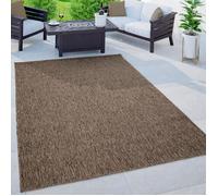 Paco Home Tapis Intérieur Et Extérieur Balcon Terrasse Tapis Cuisine Monochrome Moucheté, Dimension:80 cm Rond, Couleur:Taupe