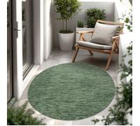 Paco Home Tapis Extérieur Balcon Terrasse Tapis Cuisine Uni Motif Moucheté Vert Vert 80 cm rond