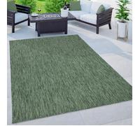 Paco Home Tapis Extérieur Balcon Terrasse Tapis Cuisine Uni Motif Moucheté Vert Vert 80x250 cm