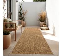 Paco Home Tapis Intérieur Et Extérieur Balcon Terrasse Tapis Cuisine Monochrome Moucheté, Dimension:80x150 cm, Couleur:Café