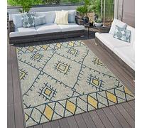 Paco Home Tapis Extérieur Tapis Cuisine Balcon Terrasse Divers Motifs Couleurs Tailles, Dimension:80x150 cm, Couleur:Jaune