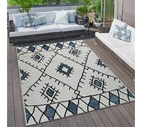 Paco Home Tapis Extérieur Tapis Cuisine Balcon Terrasse Divers Motifs Couleurs Tailles, Dimension:80x150 cm, Couleur:Bleu