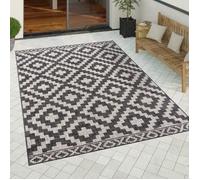Paco Home Tapis Exterieur Terrasse Balcon Scandinave Ethnique Geometrique Losange Gris 160x220 cm