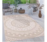 Paco Home Tapis Exterieur Terrasse Balcon Tapis Cuisine Oriental Boho Motif Marocain Beige 160x220 cm
