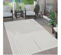 Paco Home Tapis Exterieur Terrasse Salon Cuisine Motif Scandinave Motif Ethnique Uni, Dimension:200x280 cm, Couleur:Crème 4