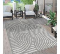 Paco Home Tapis Exterieur Terrasse Salon Cuisine Motif Scandinave Motif Ethnique Uni, Dimension:200x280 cm, Couleur:Gris 4