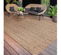 Paco Home Tapis Exterieur Terrasse Salon Cuisine Lavable en Machine Motif Boho Uni, Dimension:200x280 cm, Couleur:Beige