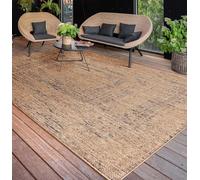 Paco Home Tapis Exterieur Terrasse Salon Cuisine Lavable en Machine Motif Boho Uni, Dimension:200x280 cm, Couleur:Beige 4