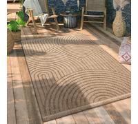 Paco Home Tapis Exterieur Terrasse Salon Cuisine Motif Boho Motif Fleuri Motif Geometrique, Dimension:200x280 cm, Couleur:Beige 3