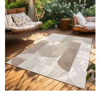 Paco Home Tapis Exterieur Terrasse Salon Cuisine Motif Scandinave Motif Boho Uni Beige 120x170 cm Beige 2