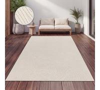 Paco Home Tapis Exterieur Terrasse Salon Cuisine Motif Scandinave Motif Boho Uni Crème, Dimension:120x160 cm, Couleur:Crème 10