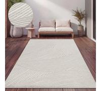 Paco Home Tapis Exterieur Terrasse Salon Cuisine Motif Scandinave Motif Boho Uni, Dimension:160x220 cm, Couleur:Crème 5