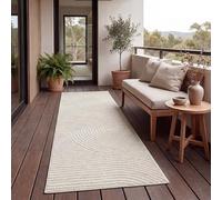 Paco Home Tapis Salon Chambre Adulte Poils Ras Motif Boho Motif Geometrique Uni Crème Crème 80x150 cm
