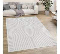 Paco Home Tapis Exterieur Terrasse Salon Cuisine Motif Scandinave Motif Ethnique Uni, Dimension:200x280 cm, Couleur:Crème 4