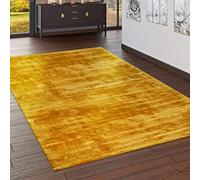Paco Home Tapis Fait Main de Haute qualité 100% Viscose Vintage Tendance Couleur Jaune, Dimension:160x230 cm