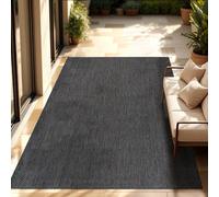 Paco Home Tapis Extérieur Balcon Terrasse Tapis Cuisine Uni Moucheté Sombre Gris 120x160 cm