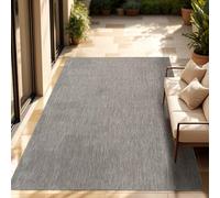 Paco Home Tapis Intérieur Et Extérieur Balcon Terrasse Tapis Cuisine Monochrome Moucheté, Dimension:200x280 cm, Couleur:Gris