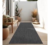 Paco Home Tapis Intérieur Et Extérieur Balcon Terrasse Tapis Cuisine Monochrome Moucheté, Dimension:80x250 cm, Couleur:Anthracite