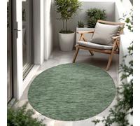 Paco Home Tapis Extérieur Balcon Terrasse Tapis Cuisine Uni Motif Moucheté Vert Vert 80 cm rond