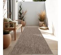 Paco Home Tapis Extérieur Balcon Terrasse Tapis Cuisine Uni Motif Moucheté Marron 80x150 cm