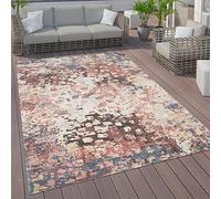 Paco Home Tapis Intérieur Et Extérieur Terrasse Cuisine Vintage Pastel Motifs Abstraits, Dimension:160 cm Rond, Couleur:Multicolore 6