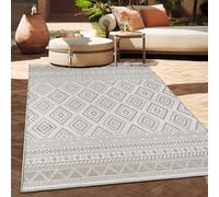 Paco Home Tapis Intérieur & Extérieur Balcon Terrasse Cuisine Motif Ethnique Boho Moderne, Dimension:80x150 cm, Couleur:Beige 2