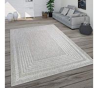 Paco Home Tapis Intérieur Extérieur Balcon Terrasse, Tapis Cuisine Look Scandinave Moderne, Dimension:80x150 cm, Couleur:Crème