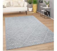 Paco Home Tapis Intérieur & Extérieur Tapis Cuisine Balcon Moderne Scandinave Diamant Gris 60x110 cm