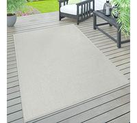 Paco Home Tapis Intérieur & Extérieur Terrasse Et Balcon Monochrome Structuré, Dimension:120x160 cm, Couleur:Ivoire