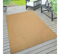 Paco Home Tapis Intérieur & Extérieur Terrasse Et Balcon Monochrome Structuré, Dimension:160x220 cm, Couleur:Jaune