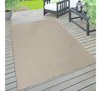 Paco Home Tapis Intérieur & Extérieur Terrasse Et Balcon Monochrome Structuré, Dimension:160x220 cm, Couleur:Beige