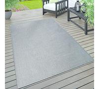 Paco Home Tapis Intérieur & Extérieur Terrasse Et Balcon Monochrome Structuré, Dimension:60x100 cm, Couleur:Gris