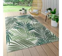 Paco Home Tapis Intérieur & Extérieur Tissage À Plat Jungle Découpé Design Palmiers Floral Vert, Dimension:280x380 cm