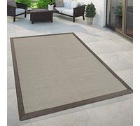Paco Home Tapis Intérieur & Extérieur Tissage À Plat Moderne Look Naturel Uni en Beige, Dimension:120x170 cm