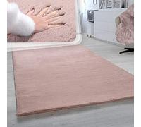 Paco Home Tapis Poils Longs Salon Fausse Fourrure Imitation Fourrure De Lapin Très Douce Rose, Dimension:160x230 cm