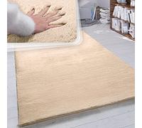 Paco Home Tapis Poils Longs Salon Fausse Fourrure Très Douce Uni en Diff. Coloris Et Tailles, Dimension:80x150 cm, Couleur:Sable
