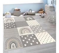 Paco Home Tapis pour Enfant Chambre d'enfant Fille Garçon Différents Motifs Et Tailles, Dimension:120 cm Rond, Couleur:Gris 4