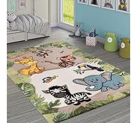 Paco Home Tapis pour Enfant Jungle Animaux Beige Crème, Dimension:120x170 cm