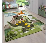 Paco Home Tapis pour Enfant Poils Ras Chambre Enfant avec Motifs Animaux et Jungle, Dimension:120x170 cm, Couleur:Vert 4