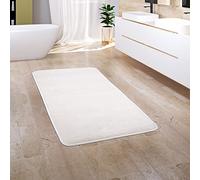 Paco Home Tapis Salle De Bain Tapis De Bain Tapis De Douche Moelleux Mousse À Mémoire De Forme Effet 3D Lavable, Dimension:50x80 cm, Couleur:Crème 3