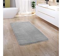 Paco Home Tapis Salle De Bain Tapis De Bain Tapis De Douche Moelleux Mousse À Mémoire De Forme Effet 3D Lavable, Dimension:60x100 cm, Couleur:Gris 3
