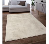 Paco Home Tapis Salon Adulte Poil Long Shaggy Lavable En Machine Moelleux Pelucheux Crème Crème 120 cm rond