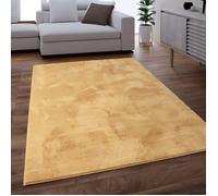 Paco Home Tapis Salon Adulte Poil Long Shaggy Lavable En Machine Moelleux Pelucheux Jaune Jaune 80x150 cm
