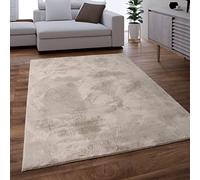 Paco Home Tapis Salon Chambre Adulte Poil Long Shaggy Moelleux Pelucheux Beige, Dimension:80x150 cm