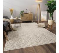 Paco Home Tappeto Salotto Moderno Soggiorno Pelo Corto Motivo Etnico Motivo Scandinavo Crema Crème 80x150 cm