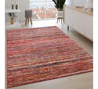 Paco Home Tapis Salon Chambre Adulte Poils Ras Motif Ethnique Motif Geometrique Motif Losange, Dimension:120x170 cm, Couleur:Multicolore