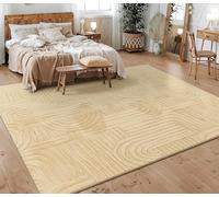 Paco Home Tapis Salon Chambre Adulte Poils Ras Motif Scandinave Motif Boho Motif Geometrique, Dimension:80x150 cm, Couleur:Beige 7