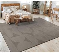 Paco Home Tapis Salon Chambre Adulte Poils Ras Motif Boho Scandinave Geometrique Gris Gris 160x220 cm